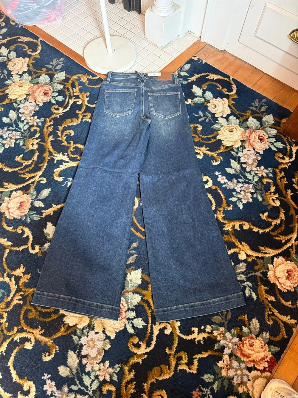Judy Blue High Rise dark wash tummy control retro wide leg jeans- NWT. Retail 78